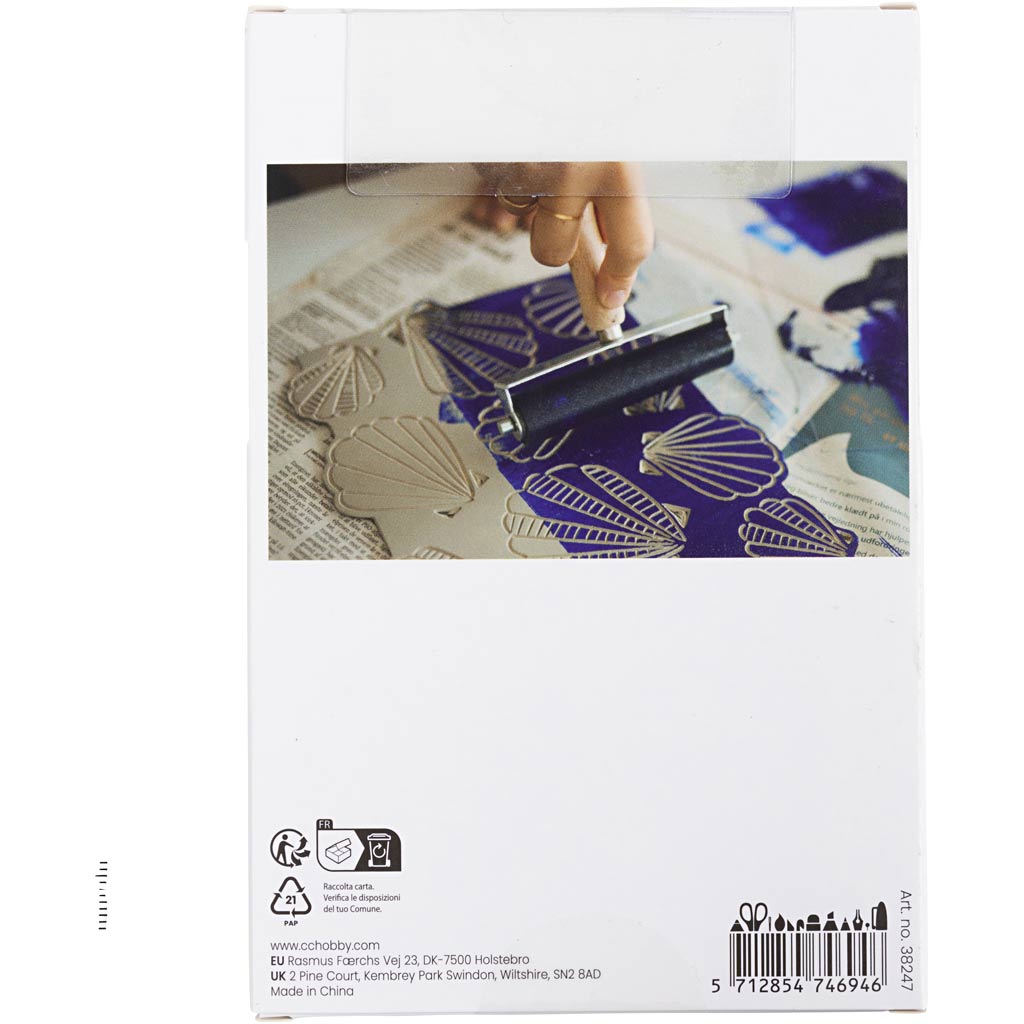 Linoldruck-Platte, Blatt 10x15 cm, Hellgrau, 180 g, 1 Stk – Bild 3