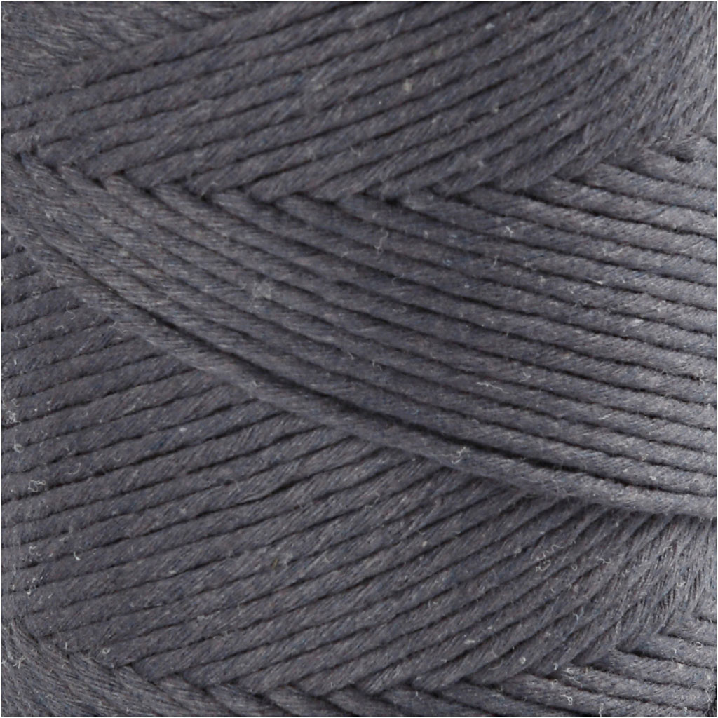 Makramée-Garn, L 198 M, D 2 mm, Grau, 330 g/ 1 Rolle – Bild 3