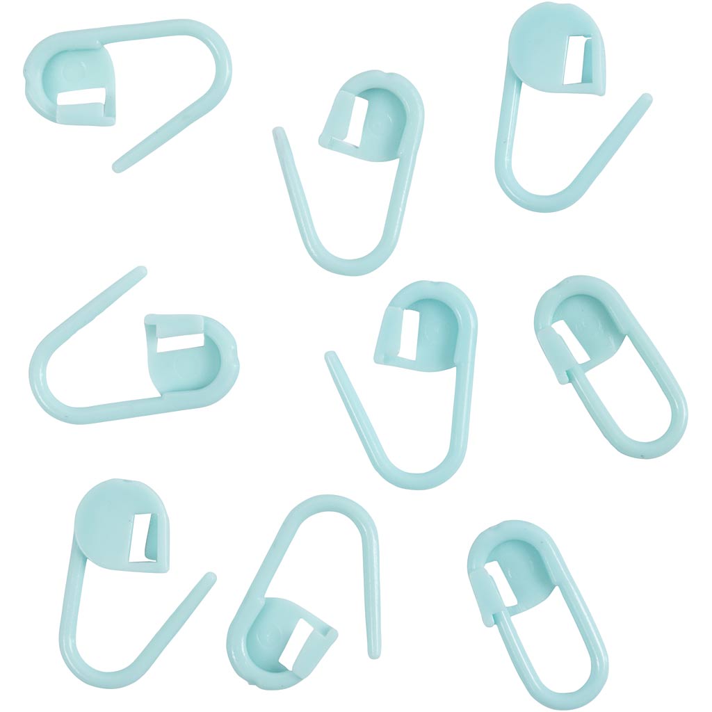 Maschen-Marker, L 22 mm, Hellblau, 30 Stk/ 1 Pck