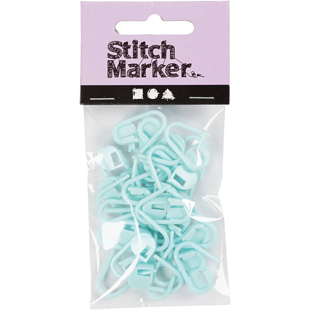 Maschen-Marker, L 22 mm, Hellblau, 30 Stk/ 1 Pck – Bild 2