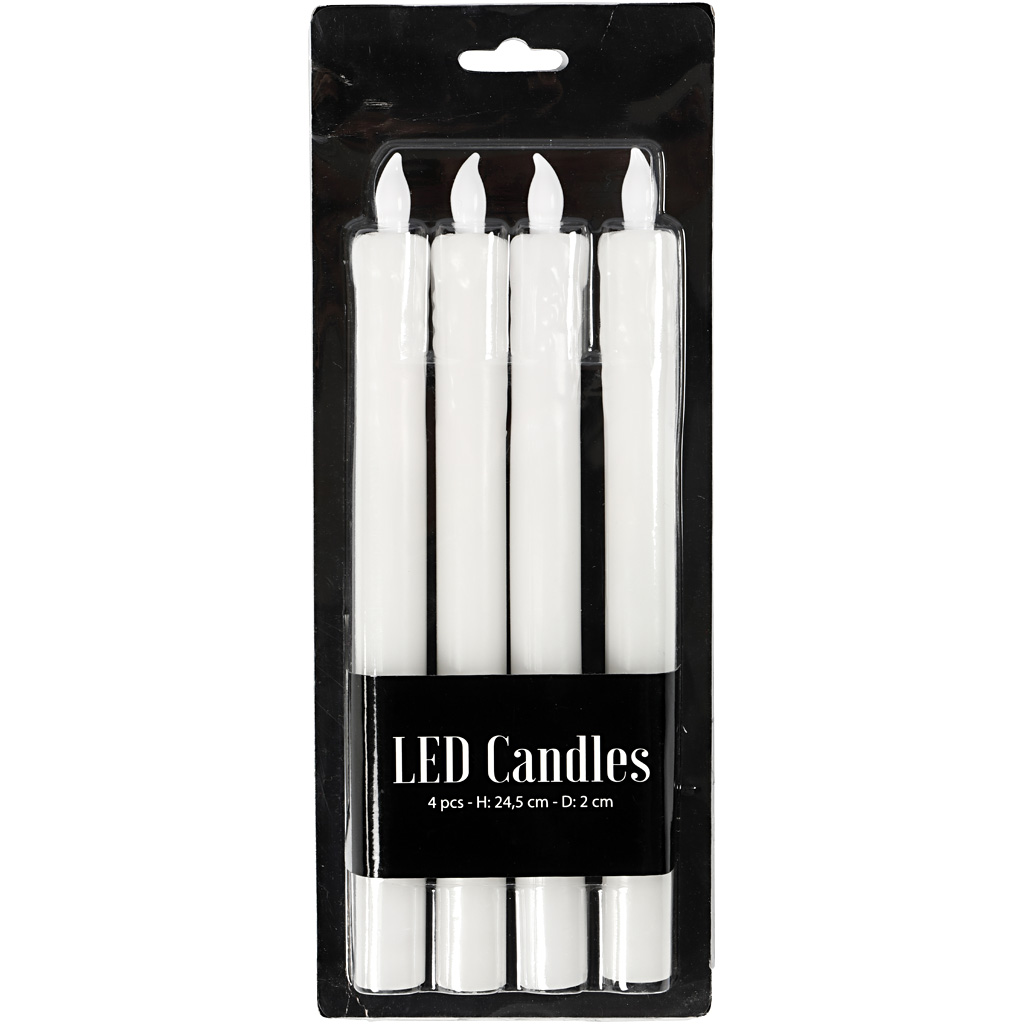 LED-Kerzen, H 24,5 cm, D 20 mm, 4 Stk/ 1 Pck – Bild 2