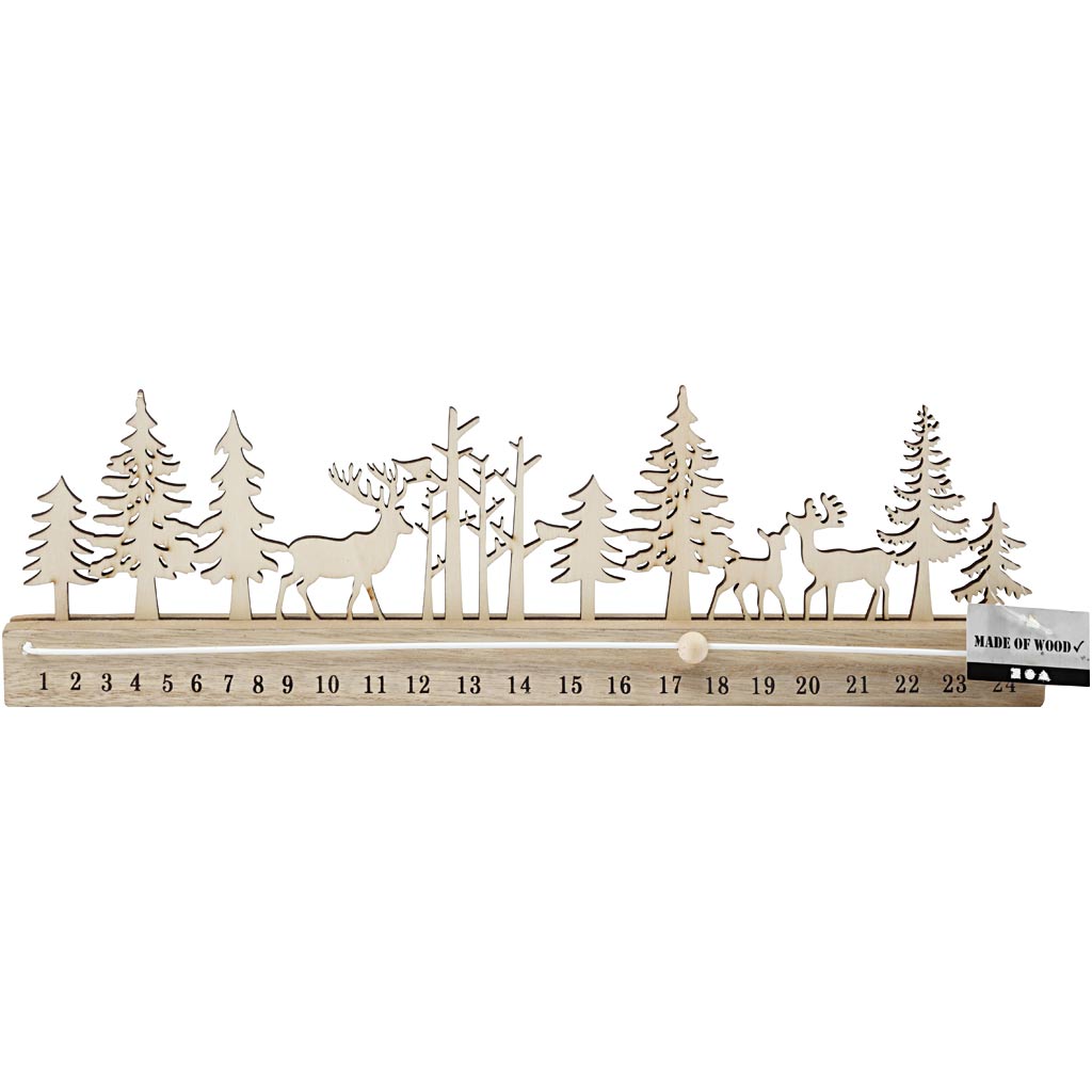 Adventkalender mit Datumszahlen, H 12 cm, L 40 cm, B 3,6 cm, 1 Stk – Bild 2