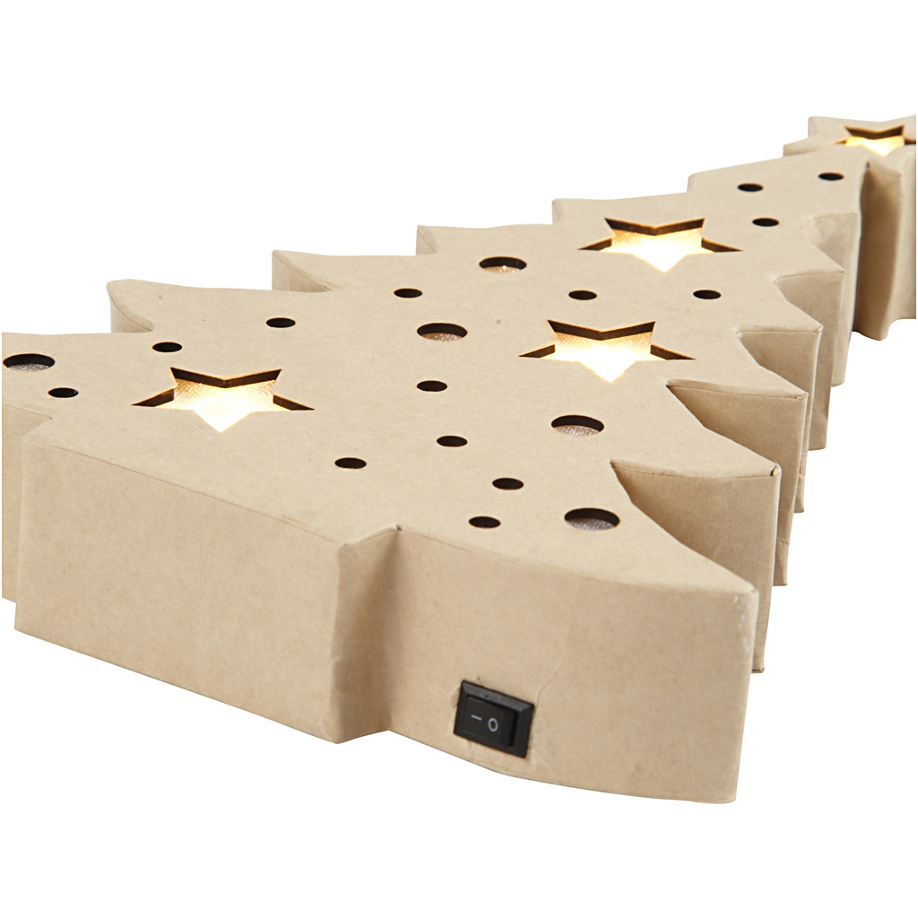 Leuchtende Pappmaché-Figur, Weihnachtsbaum, H 27 cm, T 4 cm, B 21,5 cm, 1 Stk – Bild 4