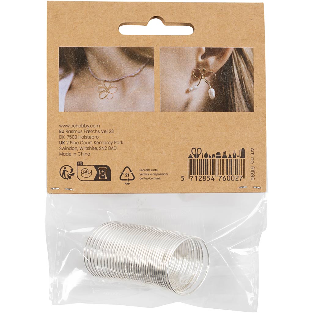 Schmuckdraht, Dicke 1 mm, Versilbert, 2.50 m/ 1 Pck – Bild 2