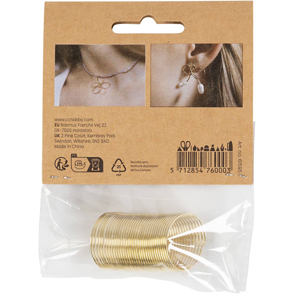 Schmuckdraht, Dicke 1 mm, Vergoldet, 2.50 m/ 1 Pck – Bild 2