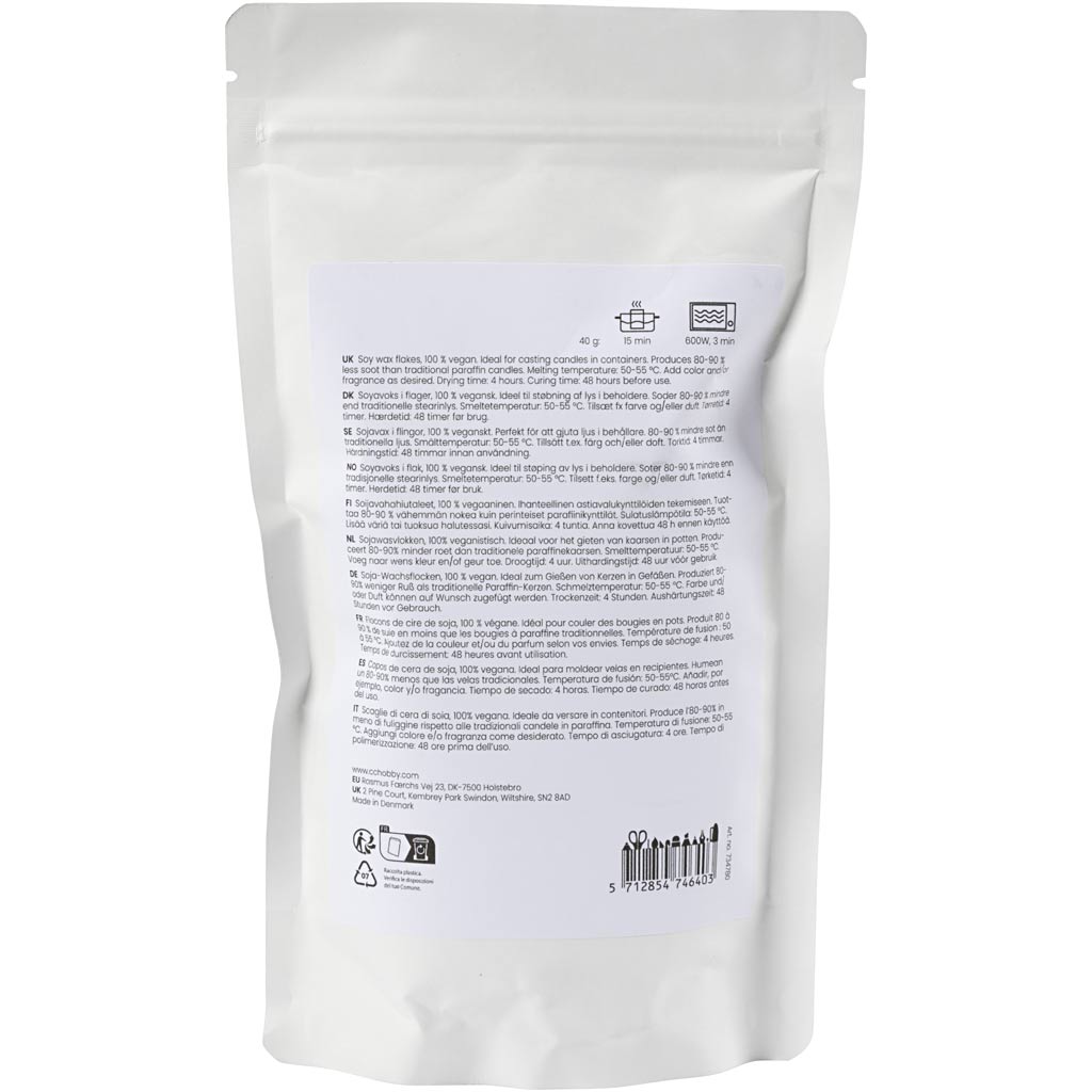 Sojawachs, Für Kerzen in Behältern, Creme, 250 g/ 1 Pck – Bild 2