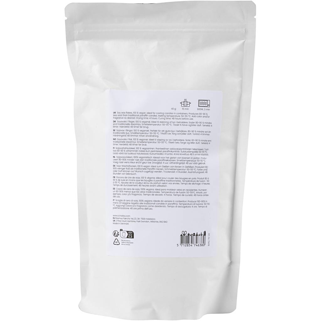 Sojawachs, Für Kerzen in Behältern, Creme, 500 g/ 1 Pck – Bild 2