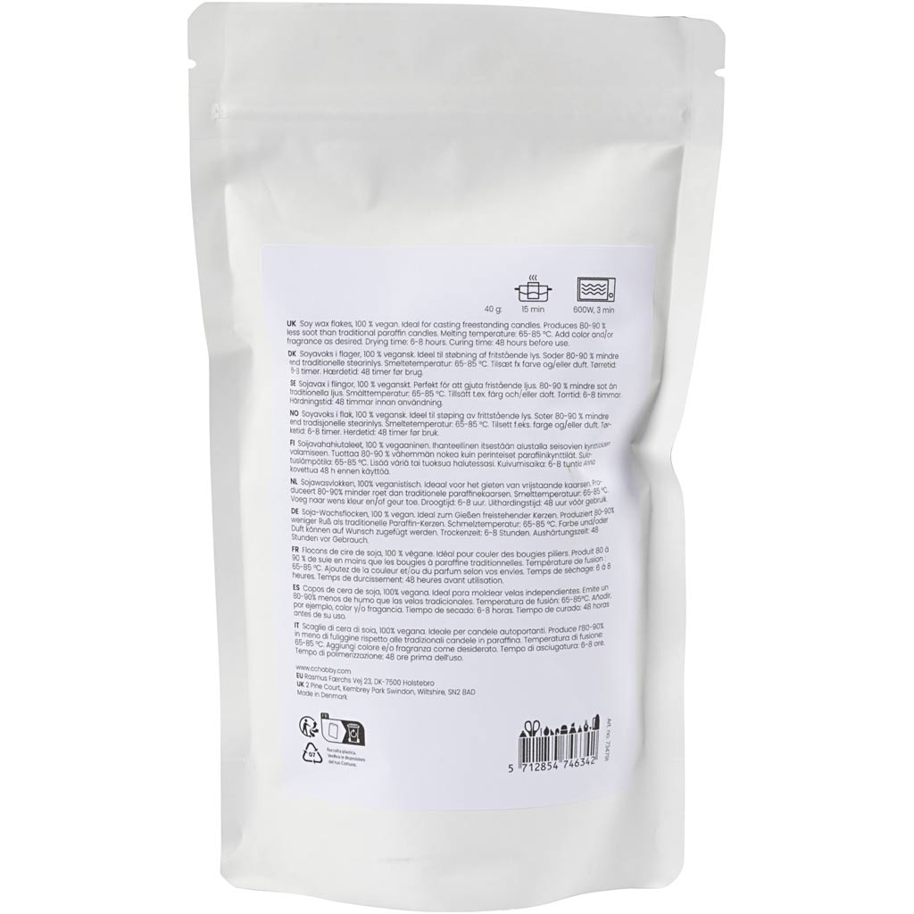 Sojawachs, Für freistehende Kerzen, Creme, 250 g/ 1 Pck – Bild 2