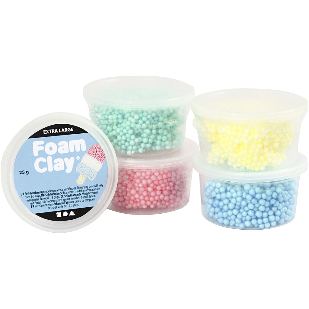 Foam Clay Extra Large, Sortierte Farben, 5x25 g/ 1 Pck – Bild 4