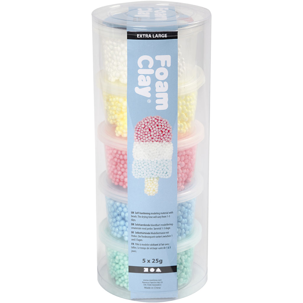 Foam Clay Extra Large, Sortierte Farben, 5x25 g/ 1 Pck – Bild 2