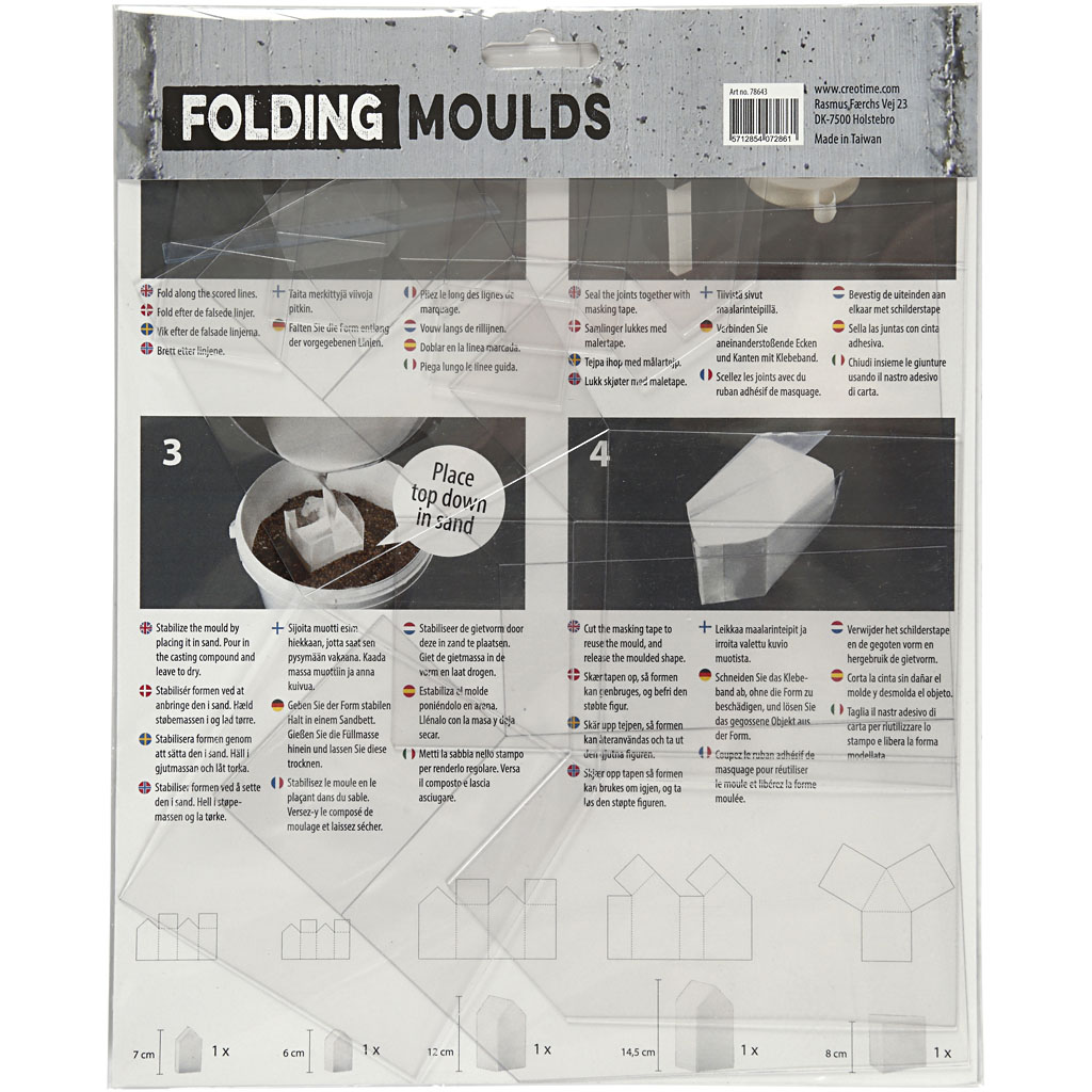 Formmatten, Häuser und Dreiecke, H 6-14,5 cm, Dicke 0,5 mm, Transparent, 5 Stk/ 1 Pck – Bild 3