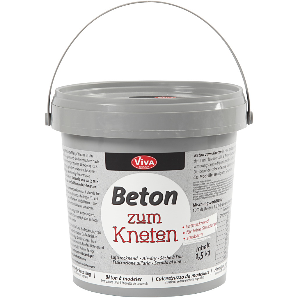 Beton-Modelliermasse, Grau, 1500 g/ 1 Pck – Bild 2