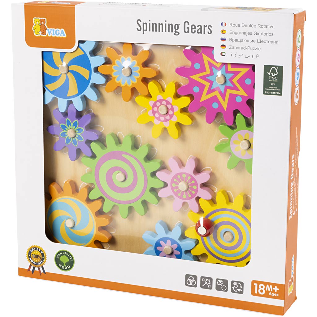 VIGA Zahnrad-Spielzeug, Größe 30x30 cm, 1 Stk – Bild 2