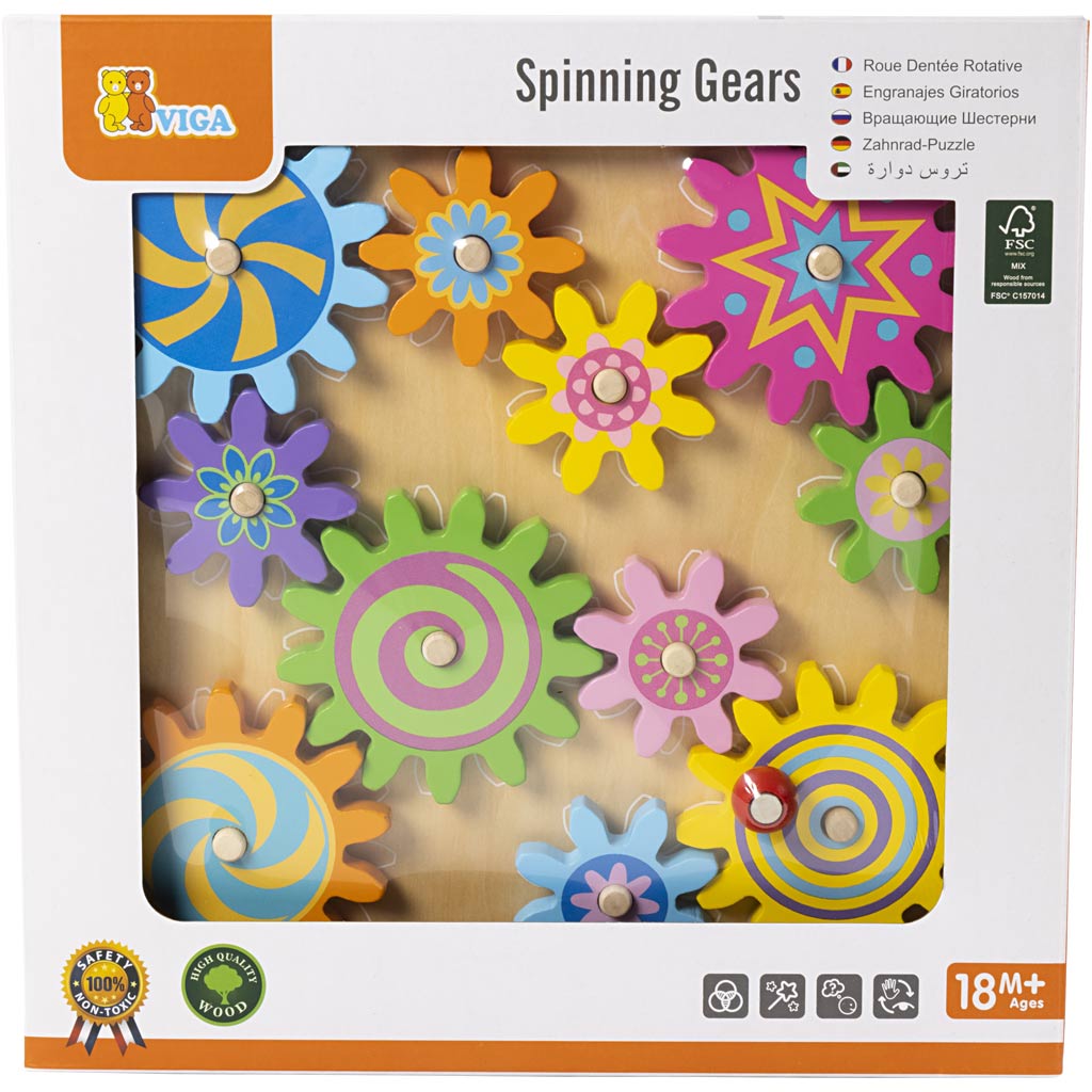 VIGA Zahnrad-Spielzeug, Größe 30x30 cm, 1 Stk – Bild 3