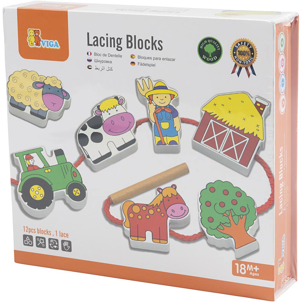 VIGA Spielfiguren an einer Kordel, 13 Teile, 1 Set – Bild 2