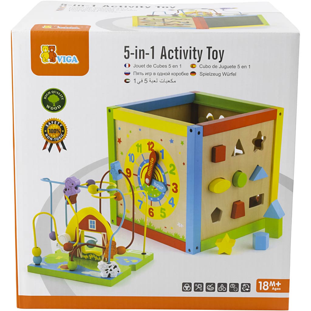 VIGA 5-in-1-Spielwürfel, Größe 30x30x55 cm, 1 Stk – Bild 3