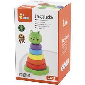 VIGA Stapelfrosch aus Holz, Größe 10x18 cm, 1 Stk – Bild 2