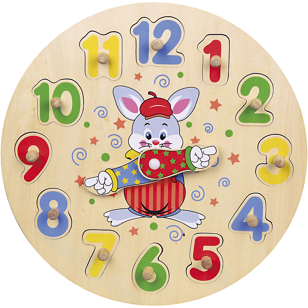 VIGA Puzzle Uhr, D 30 cm, 12 Stücke, 1 Stk