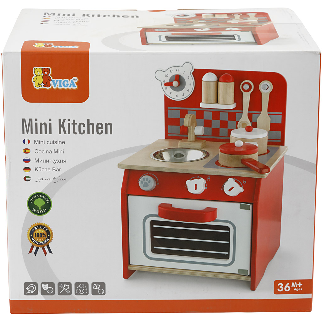 VIGA Miniküche aus Holz, Größe 42x31x24 cm, 1 Stk – Bild 3