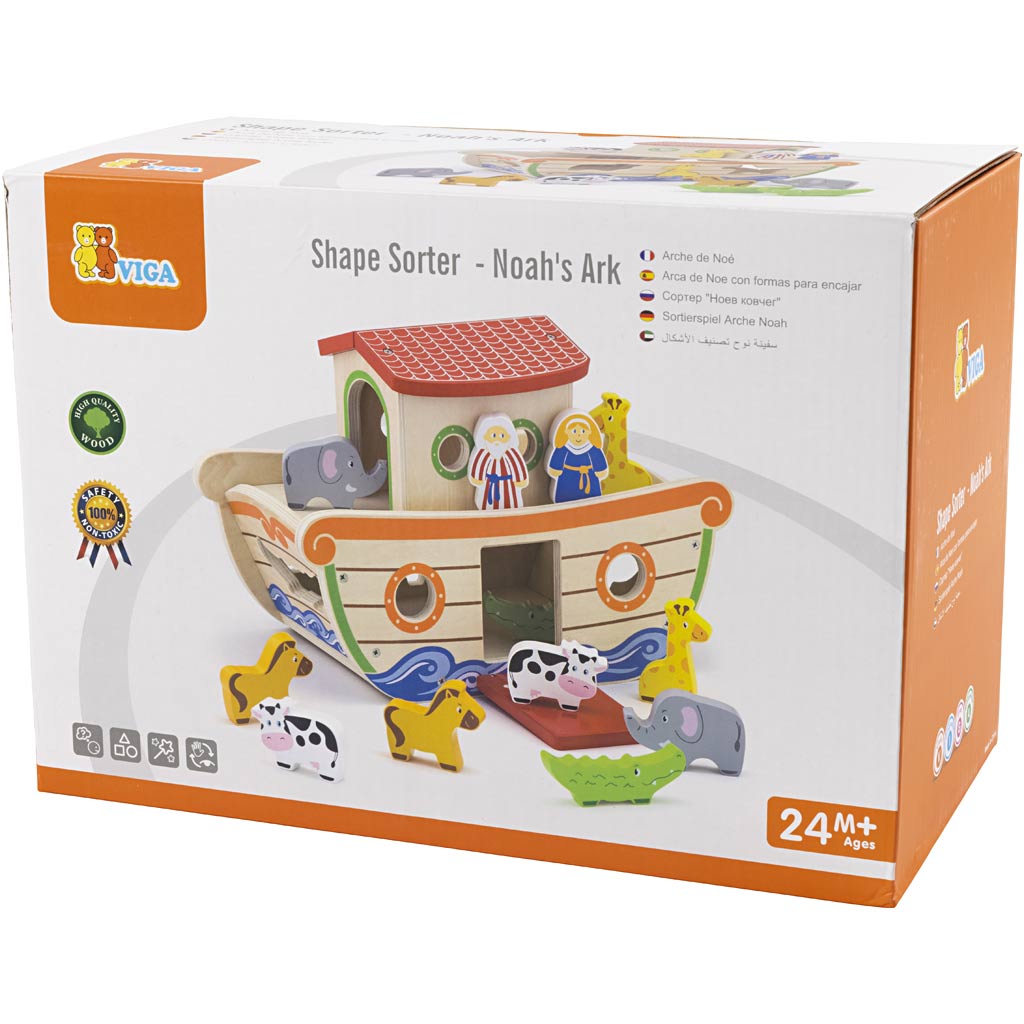 VIGA Formsortierbox Arche Noah, Größe 34x25,5x16,5 cm, 1 Stk – Bild 2