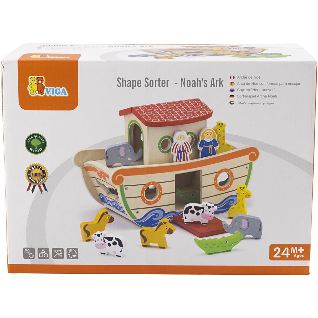 VIGA Formsortierbox Arche Noah, Größe 34x25,5x16,5 cm, 1 Stk – Bild 3