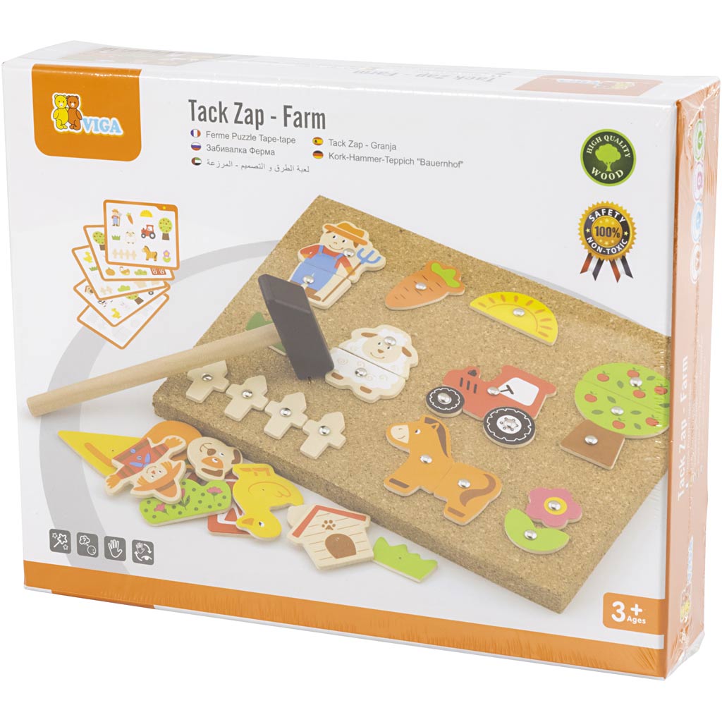 VIGA Hammer-Mosaik-Set, Bauernhof, Größe 23x18 cm, 1 Stk – Bild 2