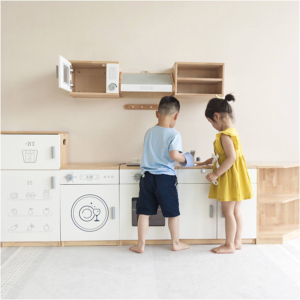 VIGA Spielzeugkühlschrank, H 79 cm, T 34 cm, B 40 cm, 1 Stk – Bild 3