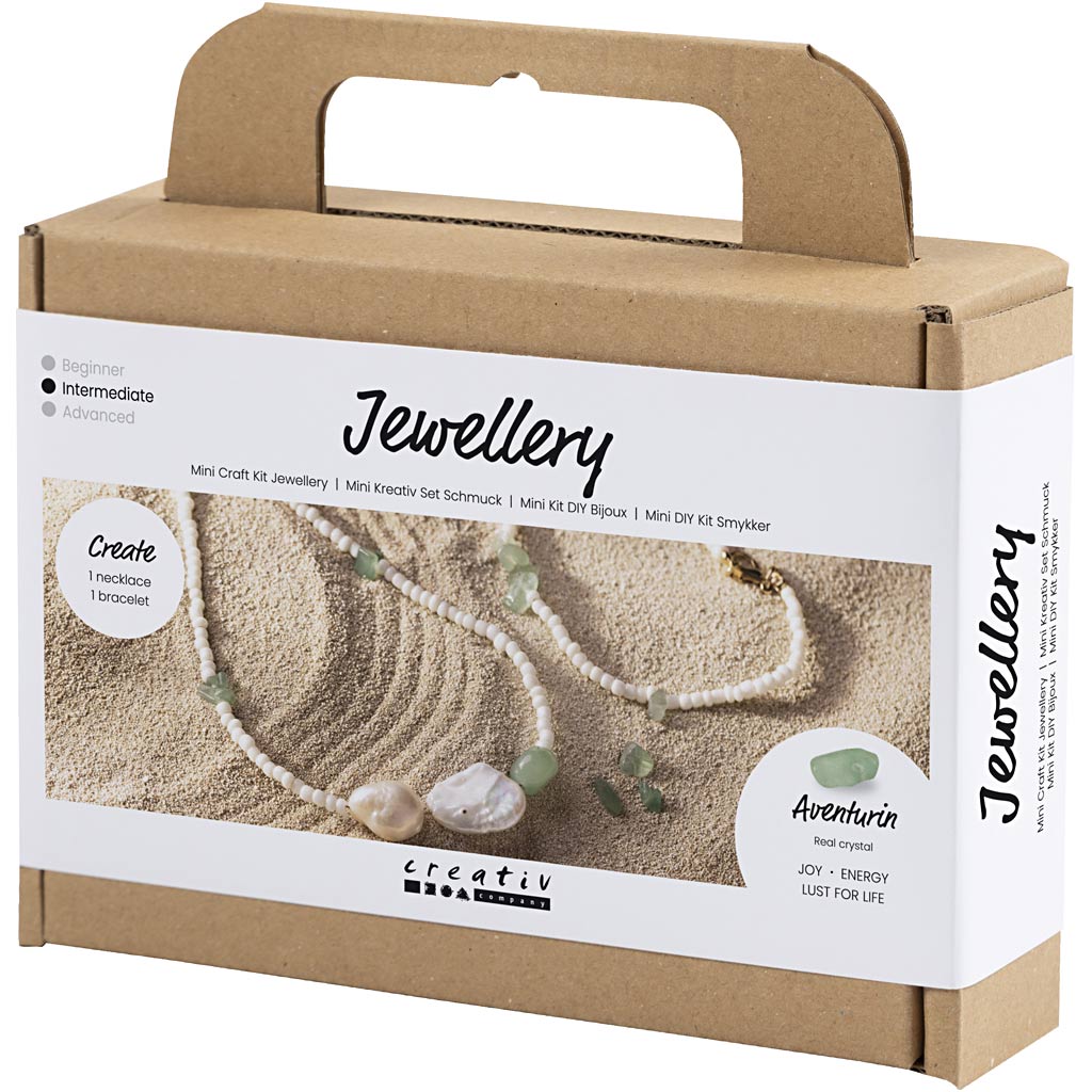 Mini Kreativ Set Schmuck, Halskette und Armband aus Aventurin-Quarz, 1 Pck – Bild 3