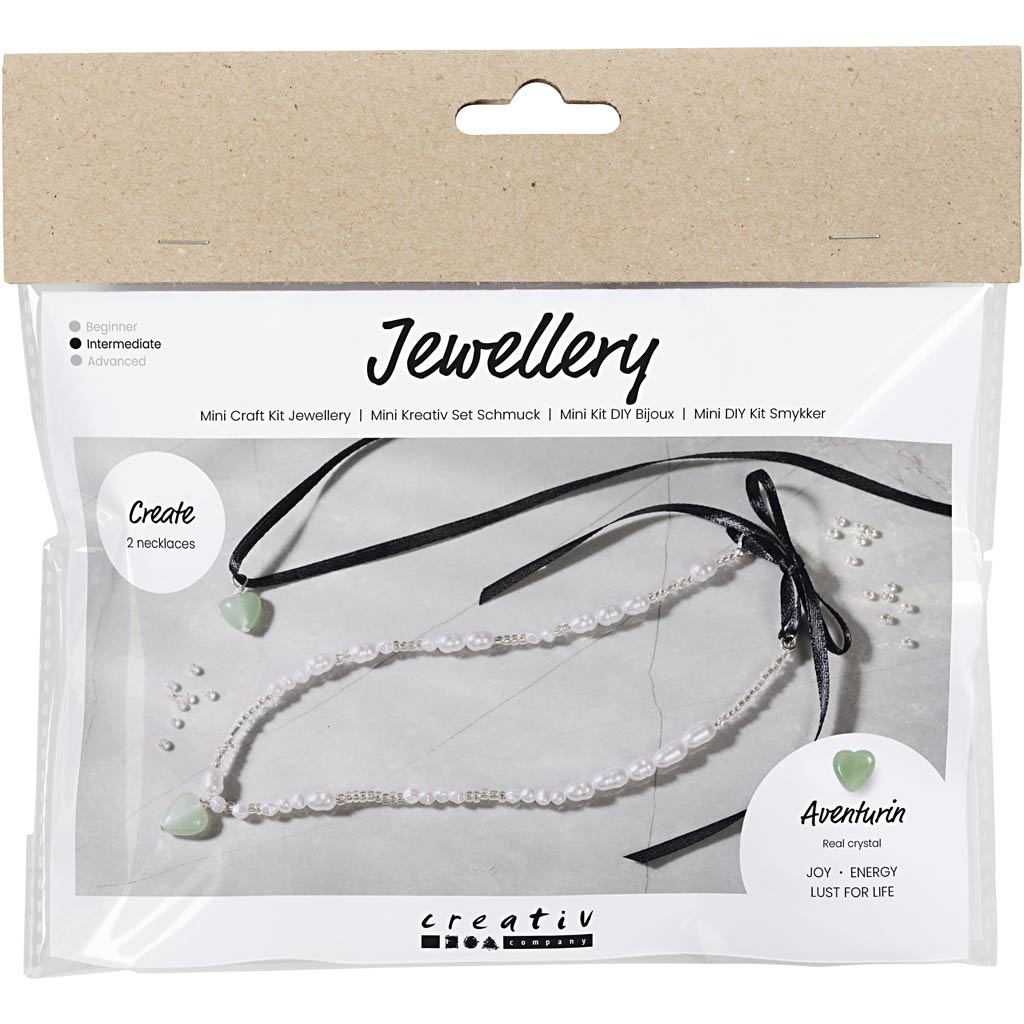 Mini Kreativ Set Schmuck, Aventurinherz, Transparent, 1 Pck