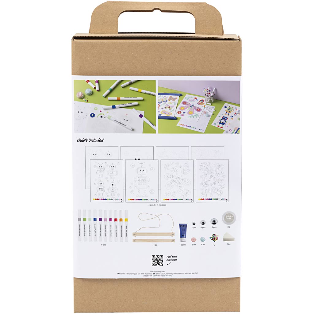 Kreativ Set Ausmalen, Schmetterlinge und Roboter, Fröhliche Farben, 1 Pck – Bild 2