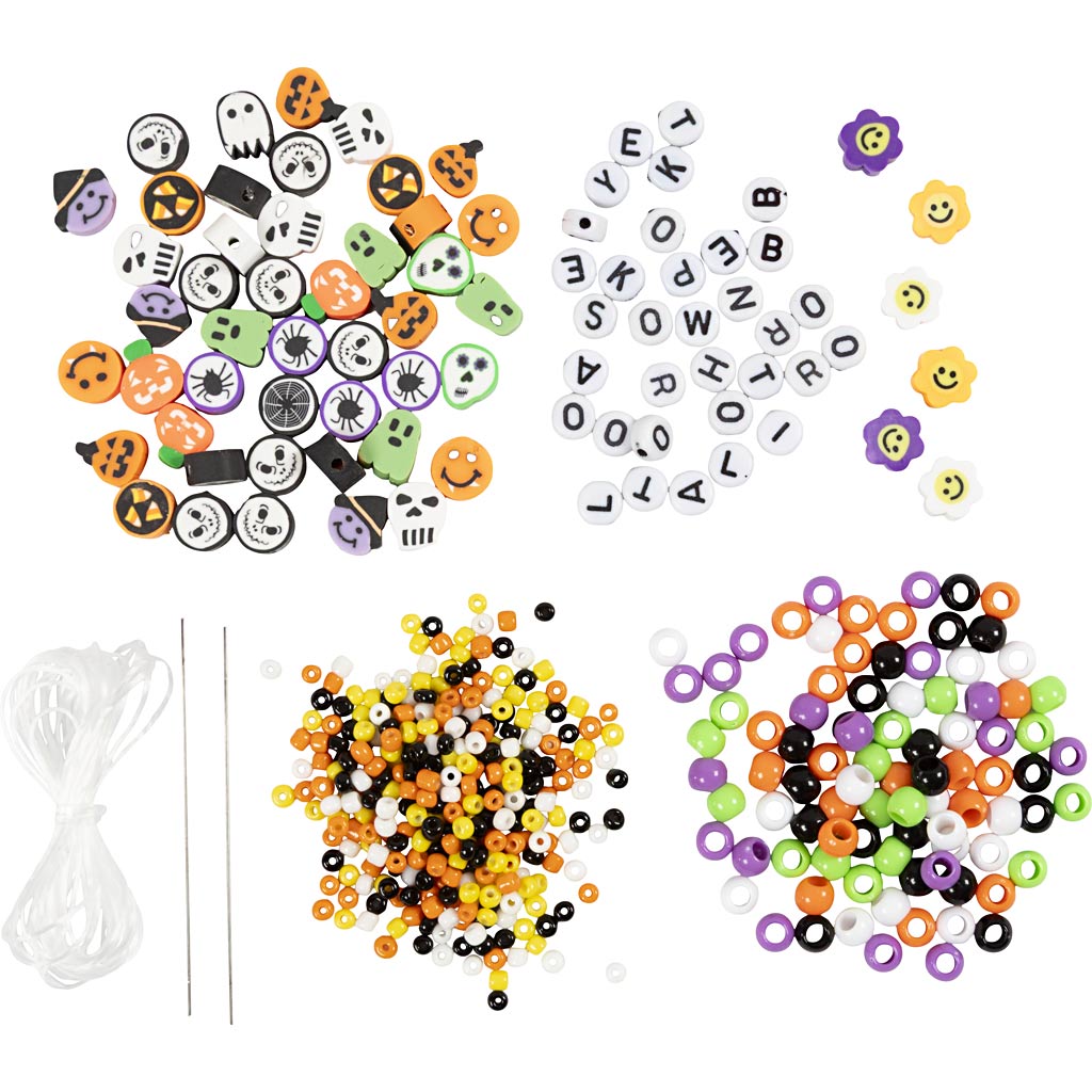 Mini Kreativ Set Schmuck, Halsketten und Armbänder, Halloween Farben, 1 Pck – Bild 4