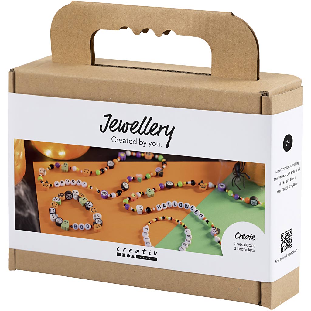 Mini Kreativ Set Schmuck, Halsketten und Armbänder, Halloween Farben, 1 Pck – Bild 3