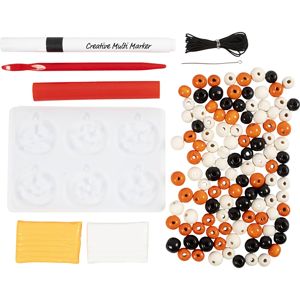 Mini Kreativ Set Schmuck, Halskette und Armband, Halloween Farben, 1 Pck – Bild 4