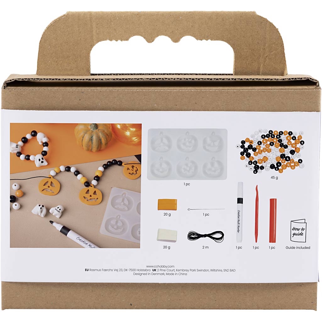 Mini Kreativ Set Schmuck, Halskette und Armband, Halloween Farben, 1 Pck – Bild 2